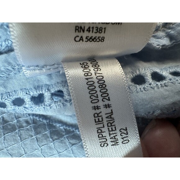 Lauren Ralph Lauren Women's Eyelet Cotton Shirt  Medium, Indigo Sail - Picture 8 of 11